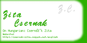 zita csernak business card